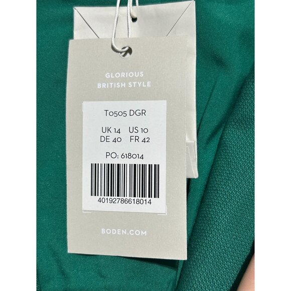 NWT Boden Women's Green Utility Jacket Button Multiple Pockets Size US 10 3223 - Picture 7 of 13